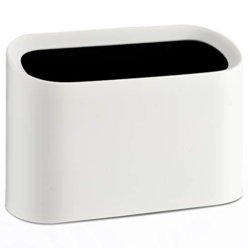 SUBEKYU 0.4 Gal Mini Countertop Trash Can, Small Desktop Garbage Can for Office, Tiny Wastebasket, Plastic, White - color: White 0.4 Gal No Lid