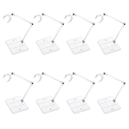 FINGERINSPIRE 8 Pcs Action Figure Stand Assembly Action Figure Display Holder Base Doll Model Support Stand for 6 inch Action Figures or Effects Clear 1/144 HG/RG Figure Model Toy