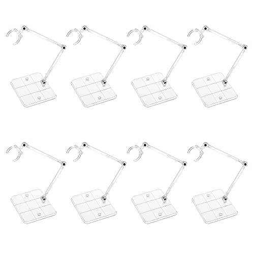 FINGERINSPIRE 8 Pcs Action Figure Stand Assembly Action Figure Display Holder Base Doll Model Support Stand for 6 inch Action Figures or Effects Clear 1/144 HG/RG Figure Model Toy