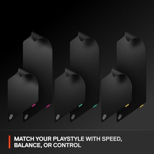SteelSeries QcK L Performance Balance Gaming Mousepad — Extra Density for a Smooth Glide — Low-Profile Edge Stitching — Non-Slip Neoprene Rubber Base —16.54 x 19.29 inch — FPS, MOBAs, RTS, MMO - size: Large, style: Balance