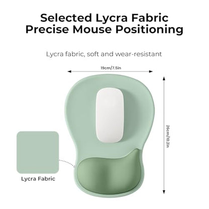 EooCoo Ergonomic Mouse Pad with Gel Wrist Rest Support Middle Concave Design, Relieve Wrist Pain Mousepad, Non-Slip Base for Laptop, Office Desk Accessories, Carpal Tunnel Syndrome-Avocado Green - color: Avocado Green