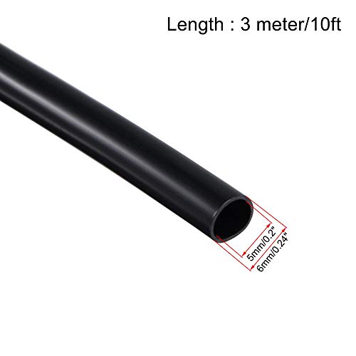 uxcell Black PVC Tube Wire Harness Tubing, 5mm ID 10ft Sleeve for Wire Sheathing Wire Protection - color: Black, size: 5mm