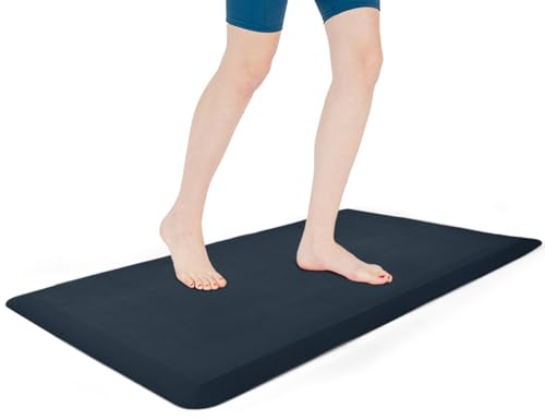 Art3d Anti Fatigue Mat - 1/2 Inch Cushioned Kitchen Mats - Comfort & Non Slip Cushion for Standing Desk, Office or Garage Floor (17.3"x28", Majolica Blue) - color: Majolica Blue, size: 28"L x 17.3"W x 0.5"Th