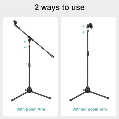 AODSK Deluxe Tripod Microphone Stand with Boom Arm & Twist Clutch Height Adjustment (Upgraded version) - style: Upgraded version