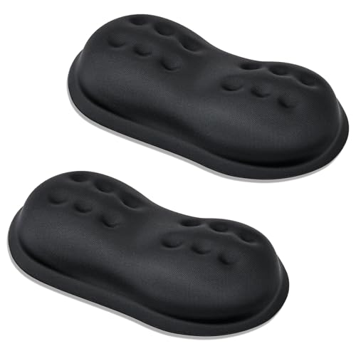 VANKEY 2 Pack Mouse Wrist Rest, Ergonomic Desk Wrist Pad for Mouse, Comfortable Computer Mouse Wrist Support with Memory Foam Fillings, Non-Slip Base (Black) - color: Black 2 Pack