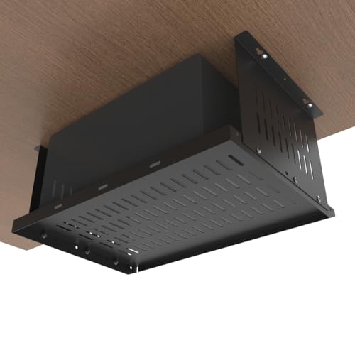 Under Desk Computer Mount for Small Form Factor SFF Computers and PCs, Compatible with PlayStation 4, PS4 Slim, PS4 Pro for Under Desk Gaming, W 17.3" x H 6.5" x D 12" (6.5inch High) - size: 6.5inch High
