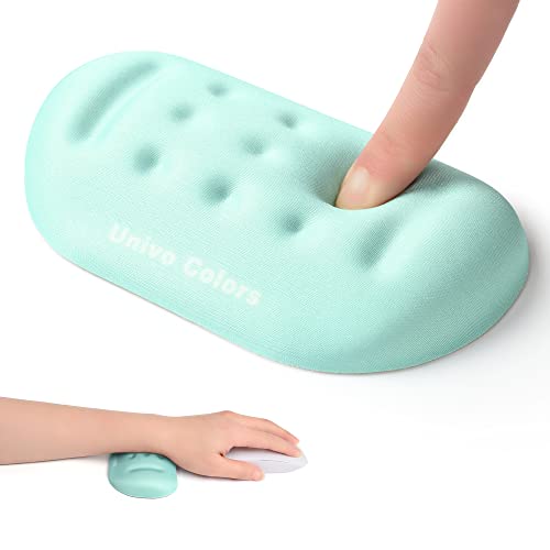 UnivoColors Turquoise Green Superfine Memory Foam Wrist Rest Soft Gel Ergonomic Mouse Pad Wrist Support for Mouse, Gaming, Computer, Laptop, Office - color: Wr_light Green, style: Wrist Rest