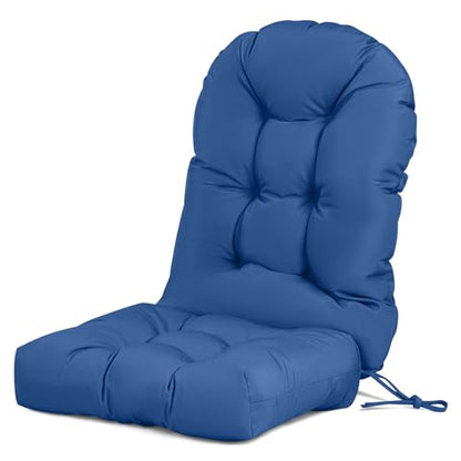 Adirondack Chair Cushion Tufted Waterproof Outdoor Rocking Chair Cushions with Ties Anti-Slip High Back Patio Chair Cushions for Patio Furniture Cushions - color: Blue