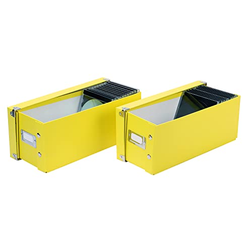 Snap-N-Store CD Storage Box - Pack of 1/2 - Durable Disc Holder with Lid to Store for Discs (2 Pack - CD, Yellow) - color: Illuminating, size: 2 Pack
