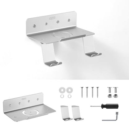 PS Metal Holder, 10” Floating Shelves for Wall, Wall Bracket for Playstation 5 and 4, Also Good to Support Speakers, Internet Router, Security Camera– for Gaming Room and Living Room (Silver)