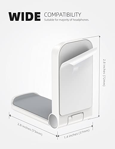 Lamicall Headphone Stand, Sticky Headset Hanger - Adhesive Headphone Holder Hook Mount, Headset Stand Holder Clip Under Desk, Earphone Clamp for Airpods Max, HyperX, Sennheiser, White - style: White - One Pack