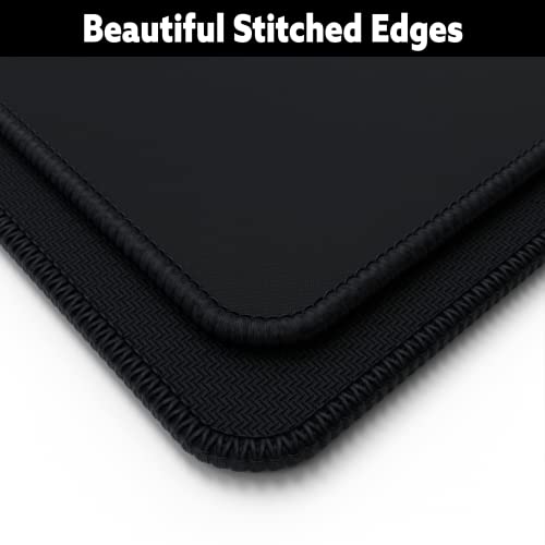 Gamer Boss - Gaming Mouse Pad - 18 x 16 Inches - 4mm Thick with Stitched Edges, Non-Slip Rubber Base, Premium Cloth Mousepad, Desk Mat for Laptop, Keyboard, Computer & PC (Medium, Black) - color: Black, size: 18" x 16"