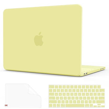G JGOO Compatible with MacBook Neo Case 13 inch 2026 Release Model A3404, 100% Match Official Color, Matte Plastic Protective Hard Shell Case with Keyboard Cover & Screen Protector, Citrus Clear - color: Citrus Clear