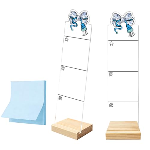 Monitor Memo Board Sticky Note Organizer Computer Monitor Memo Board Stethoscope Acrylic Desk Accessories Removable Wooden Base Set Sticky Notes 100 Sheets 11.8×3.1 inches - color: Stethoscope 02