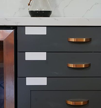 Clip-On Metal Cabinet and Drawer Labels – Reusable Chalkboard Labels for Kitchen, Bathroom, Dresser Drawers. Durable. Polished Edge. No Residue. - color: Black, size: 20 Pack