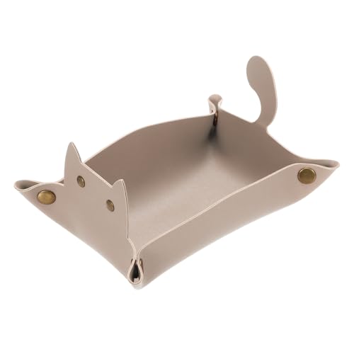 uxcell Leather Valet Tray, Folding Jewelry Tray Organizer Travel Dish Plate Desk Organizer for Women and Men Storage Jewelry Keys Wallet Coin, Pink - color: Pink