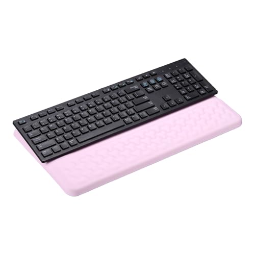 PATIKIL Computer Keyboard Stand with Wrist Rest, Computer Wrist Support Pad, Keyboard Stand Riser Holder Pad for Office Desk Gaming Home, Pink - color: Pink