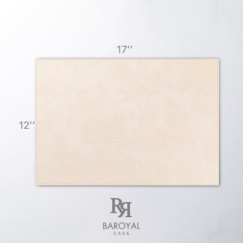 Baroyal Faux Leather Placemats Set of 6 Vinyl Washable Wipeable Table Mats for Kitchen Dining Table Heat Resistant Waterproof Modern Indoor/Outdoor Placemats Non-Slip Easy Clean Place Mats (Nude) - color: B-nude