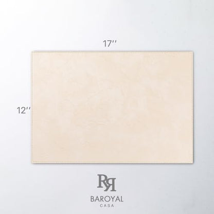 Baroyal Faux Leather Placemats Set of 6 Vinyl Washable Wipeable Table Mats for Kitchen Dining Table Heat Resistant Waterproof Modern Indoor/Outdoor Placemats Non-Slip Easy Clean Place Mats (Nude) - color: B-nude