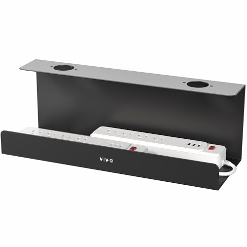 VIVO Under Desk 17 inch Extra Deep Cable Management Tray, Power Strip Holder, Cord Organizer, Wire Tamer for Office and Home, Black, DESK-AC16-1C - color: Black, size: Extra Deep