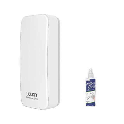 loukin Magnetic Dry Erase Eraser, Whiteboard Eraser, Glass Board Remover, 3.4 fl oz Whiteboard Cleaner Included, for Classroom, Home and Office Use (White) - color: White-1 Pack