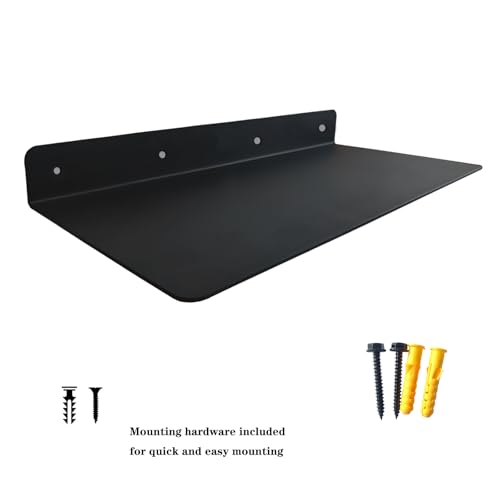Linear Floating Shelf Wall Mounted Metal Shelves Heavy Duty Industrial Modern Steel Black Linear Metal Wall Shelf Display Shelves for Decorative for Modern Farmhouse Living Room (8"*24") - size: 8"*24"