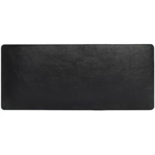 Full Grain Genuine Leather Desk Pad – Black (XL) - Premium Desk Mat with Non-Slip Backing, Thick 3mm, Office Desk Protector for Work & Gaming (Extra Large 35.4 x 15.7 inch) - color: Black