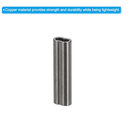 PATIKIL 1/32" 0.8mm Wire Rope Loop Sleeve 100 Pcs Copper Double Ferrule Duplex Crimping Loop Sleeve for Wire Rope Cable Fittings Rigging Fishing Wire,Black - size: 1/32"