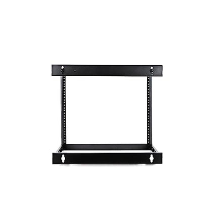AEONS 8U 2-Post Wall Mount Open Frame 19-Inch IT Network Server A/V Equipment Rack 18” Depth 12-24 Threaded 150lbs Weight Capacity, Black - style: 8U-2Post