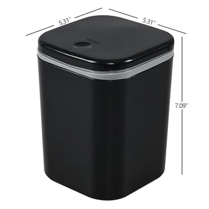 Mini Trash Can, Small Trash Can, 0.5 Gallon Mini Wastebasket Container Bin for Desk, Countertop- Black - color: Black