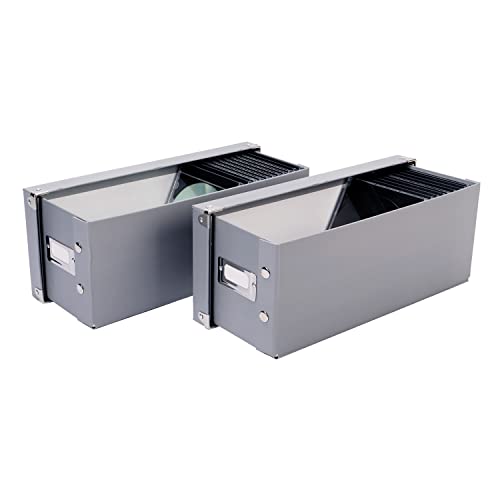 Snap-N-Store CD Storage Box - Pack of 1/2 - Durable Disc Holder with Lid to Store for Discs (2 Pack - CD, Ultimate Gray) - color: Ultimate Gray, size: 2 Pack