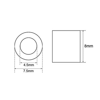 uxcell Aluminum Wire Rope Stop Sleeve Round Cable Ferrule Loop for 5/32" Wire Rope Pack of 50