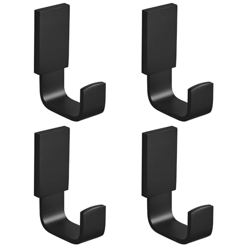 BESy Brass Clothes Hook Single Towel Hook for Bathroom Kitchen Garage Square Style Robe Hooks Coat Hooks Hat Hook, Wall Mounted with Screws, Four Packs, Matte Black - color: Matte Black, size: 4 Pack