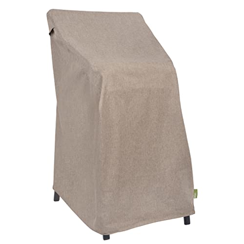 Modern Leisure Garrison Stackable/High Back Bar Chair Cover - Weather-Resistant Fabric - Outdoor Furniture Protection Perfect for Patio, Deck, and Porch - 27" L x 27" W x 49" H - Sandstone - color: Sandstone
