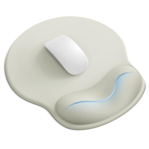 Laborio Mouse Pad with Wrist Rest, Ergonomic Mouse Pads for Desk, Office Non-Slip Mousepad with Gel Wrist Support(Light Green, 10.6''L x 9''W) - color: Light Green