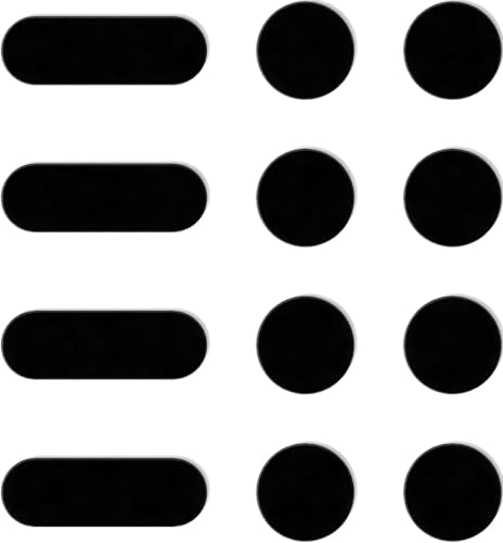 Universal Webcam Covers - Privacy Protection Accessory, No Residue Application, Safe Screen Closure - Dots,Squares and Bars, 12 Pieces - Black - color: Black12