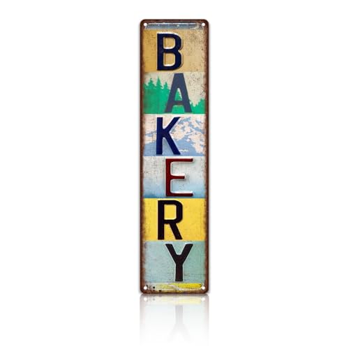 Vintage Bakery Wall Decor Street Signs Metal Tin Signs 4 x 16 Inches - color: Bakery