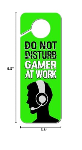 Graphics and More Do Not Disturb Gamer at Work Boy Male Man Plastic Door Knob Hanger Sign