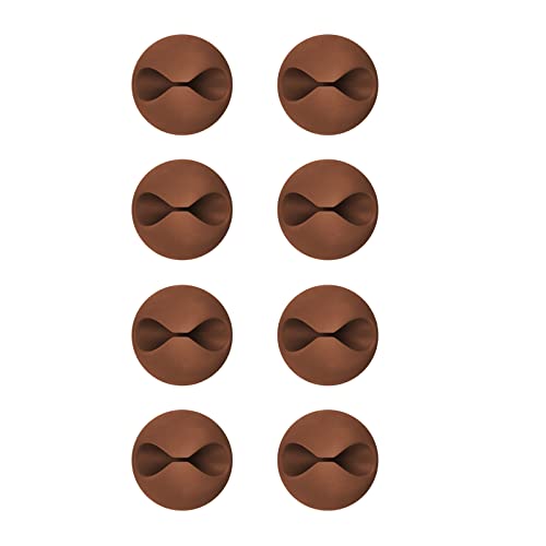 CHEFBEE 8 Pack Adhesive Cable Clips, Cable Cord Holder Organizer Management System for Desk, Wire Clips for All Your Computer, Electrical, Charging or Mouse Cord, Coffee - color: Coffee