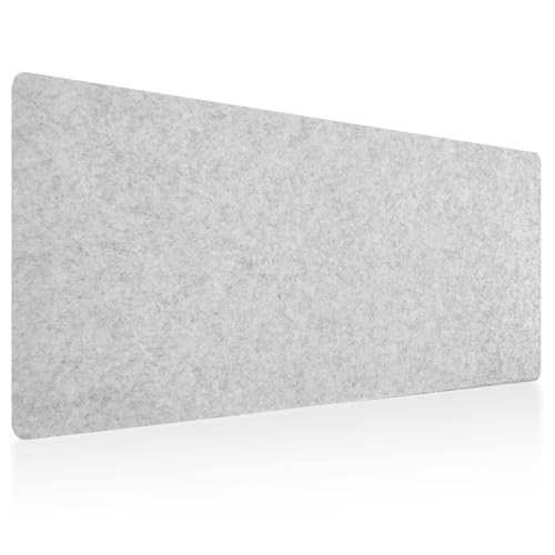 DAWNTREES Non-Slip Felt Desk Mat | 36''x16'' | Large Computer Desk Mat Keyboard and Mouse Pad | Office Desktop Pad Protector (Light Grey) - color: Light Grey, size: 36" X 16"