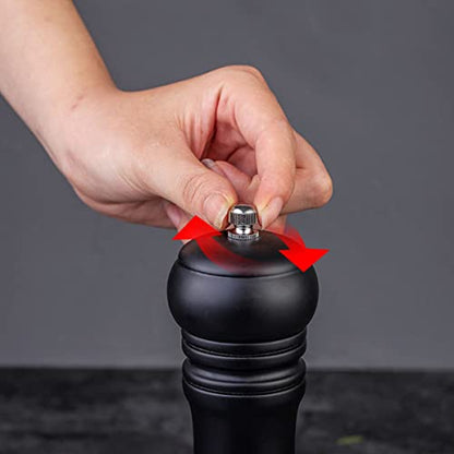 Wooden Pepper Mill Black Pepper Grinder Kit Manual Mills Solid with Strong Adjustable Ceramic Grinders Set 8 Inches - color: E Black Wooden Pepper Mill