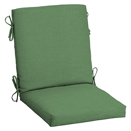 Arden Outdoor Midback Chair Cushion, 18 x 16.5, Moss Green Leala - color: Moss Green Leala