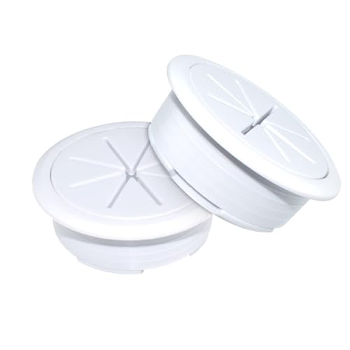 Aifeier ET 2PCS Desk Grommet 2 Inch/50mm Rubber Cable Wire Grommet Cable Hole Cover for Managing and Hiding Office PC Desk Cable Cord (White) - size: Detachable 2 Inch/50mm(White)