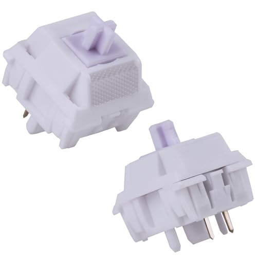 OOCTPK Chilkey 35pcs Morandi 5-Pin Linear Mechanical Keyboard Switches for Mechanical Keyboard, Focused Bottom-Out Feedback and Crisp, High-Transmittance PMMA Light Guide, Even RGB Illumination - color: Morandi purple-35Pcs