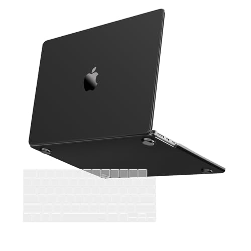 MOSISO Ultra-Thin & Seamlessly Closes Cover Compatible with MacBook Air 13 inch Case M5 M4 M3 M2 2026-2022 A3449 A3240 A3113 A2681, 2 in 1 Kit Anti-Fingerprints Shell for Mac Air 13.6, Black Clear - color: Black Clear
