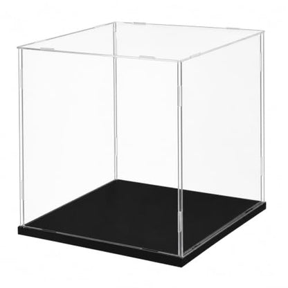 Clear Acrylic Display Case, 13.8x13.8x13.8inch (35x35x35cm) | Assemble Cube Display Box, Black Base, Dustproof Protection, For Collectibles Memorabilia Figurines - size: 13.8x13.8x13.8inch; 35x35x35cm