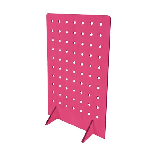Torched Pegboard Display Stand for Jewelry, Craft Shows, Selling, Vendor Events, Tools, Peg Board Accessories Rack Organizer, Medium 8" L x 4.3" W x 12" H, Pink - color: Pink, size: Medium