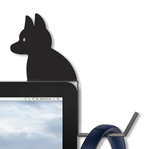 Dog And Cat Headphone Hook for Monitor, Cute Animal Metal Headphone Holder, Saves Desk Space Organizer Decorative Hanger for Hanging Keys Cables And More (German shepherd) - color: German shepherd