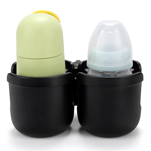 Accmor Stroller Cup Holder, Universal Cup Holder for Uppababy Nuna Doona Strollers, Bottle Drinks Holder for Wheelchair, Walker, Bike, Scooter - style: Double Cup Holder