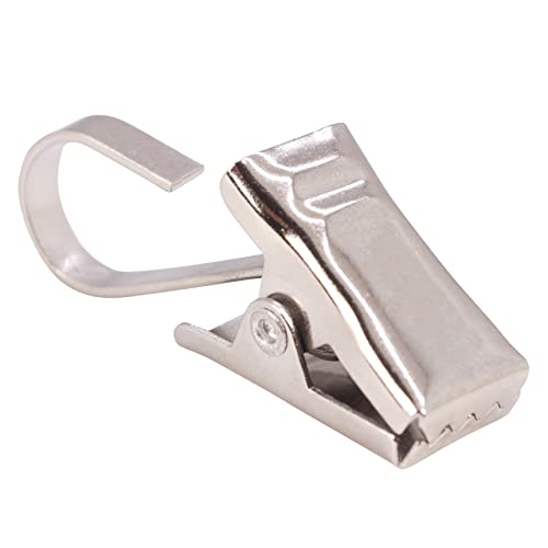 BIHRTC 25 Pack Metal Curtain Clips Hang Clip Wide Flat Gutter Clips Curtain Hangers Clips for Shower Home Decoration Photos Picture Arts Crafts Display Outdoor Activities Supplies - color: Nickle